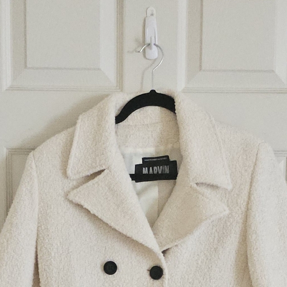Marvin Richards Cream Jacket Coat Elegant Wear Elegant Wear Career Minimalist - Picture 6 of 16